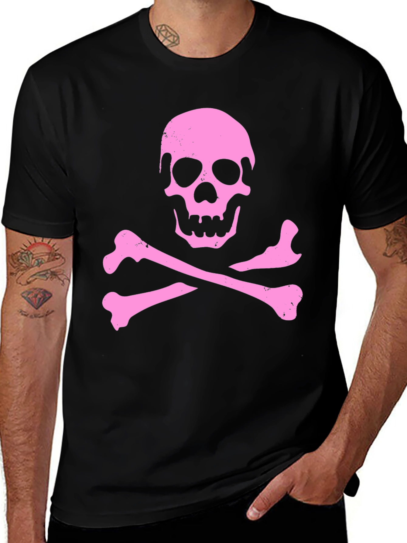 Skull & Crossbones Graphic Tee - Black