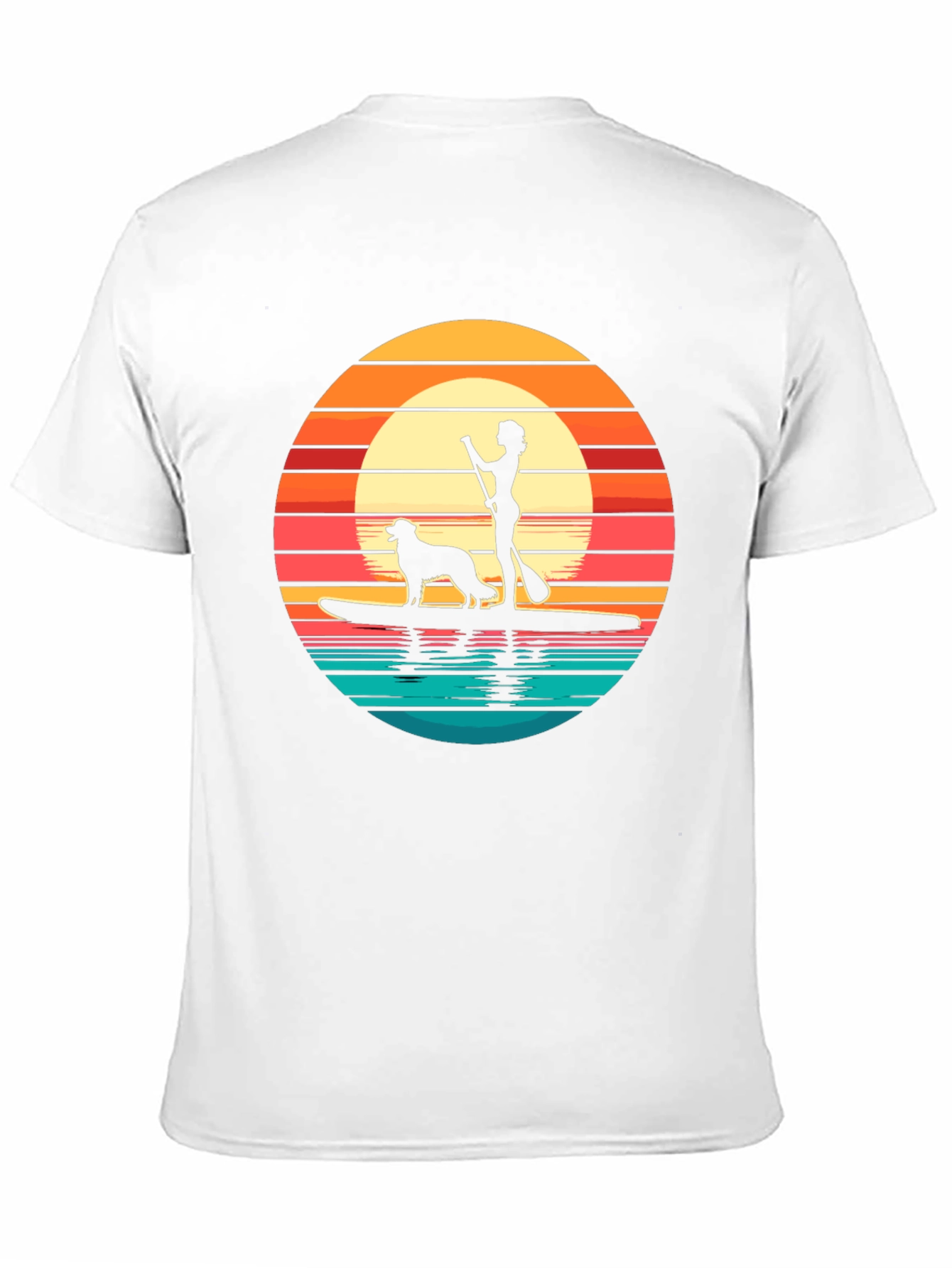 Sunset Paddle Board Dog Graphic Tee