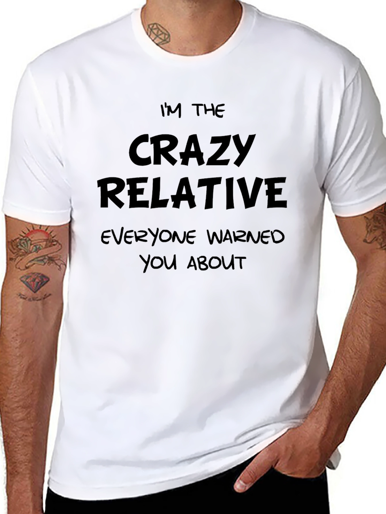 Crazy Relative Graphic Tee - Black