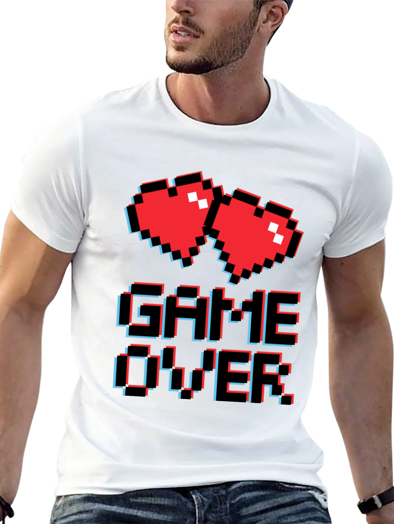 Retro Game Over Graphic T-Shirt - Gamer Style Tee