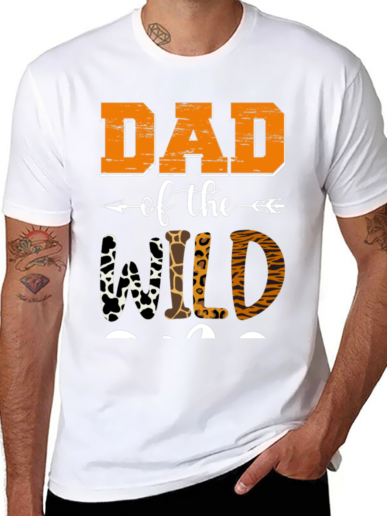 Dad of the Wild Animal Print T-Shirt
