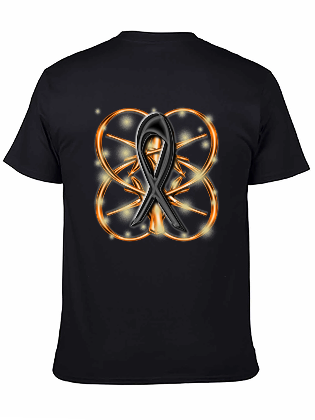 Elegant Black Ribbon Design Graphic Tee