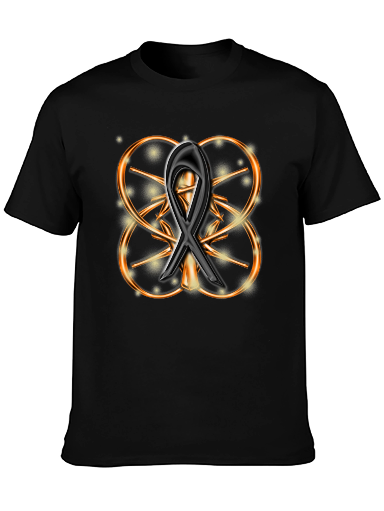 Elegant Black Ribbon Design Graphic Tee