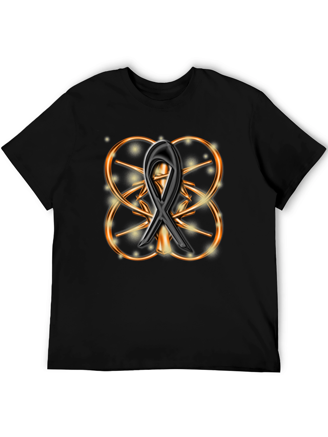 Elegant Black Ribbon Design Graphic Tee