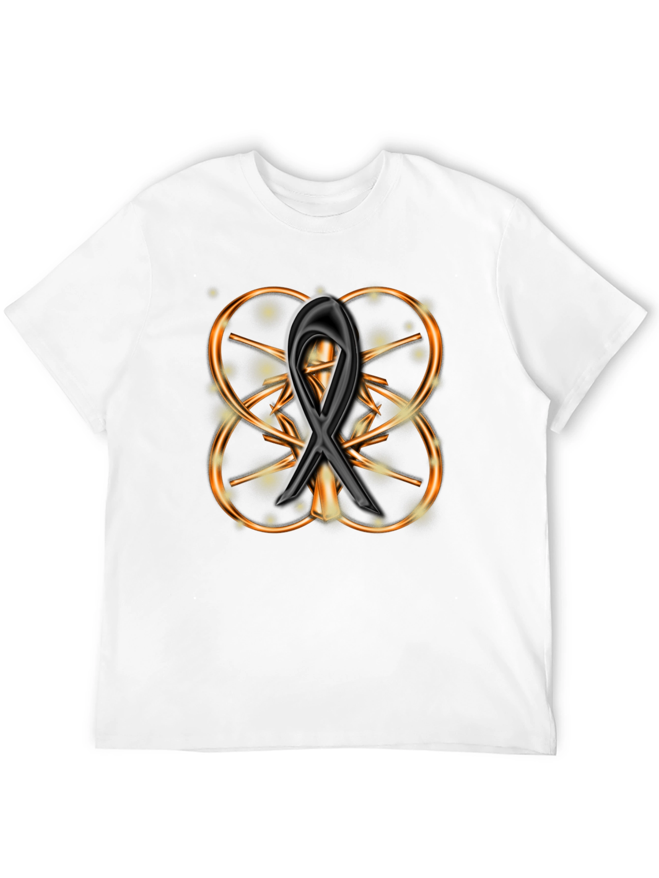 Elegant Black Ribbon Design Graphic Tee