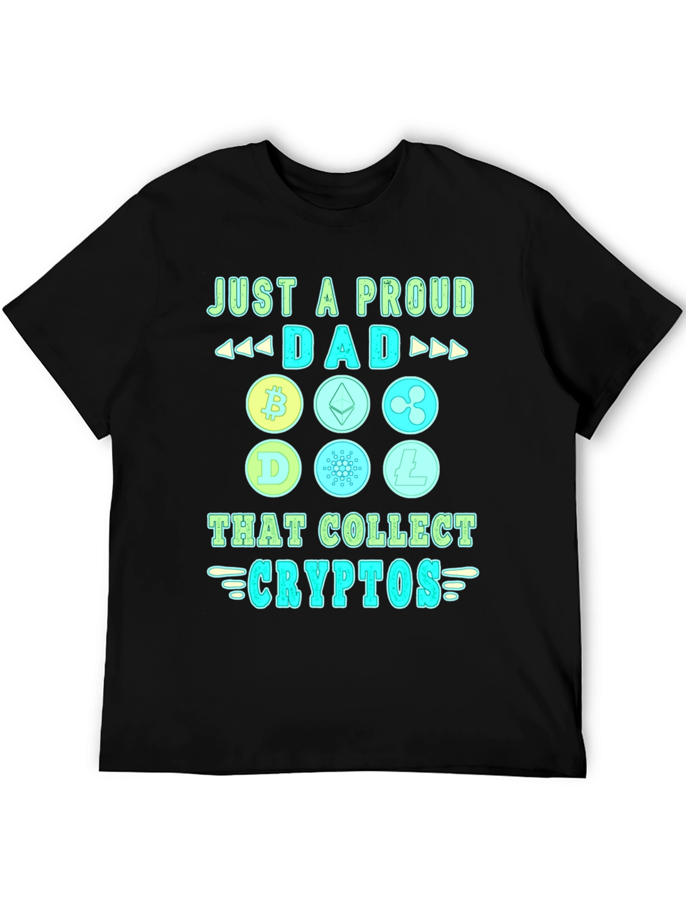 Proud Dad Crypto Collector Black T-Shirt
