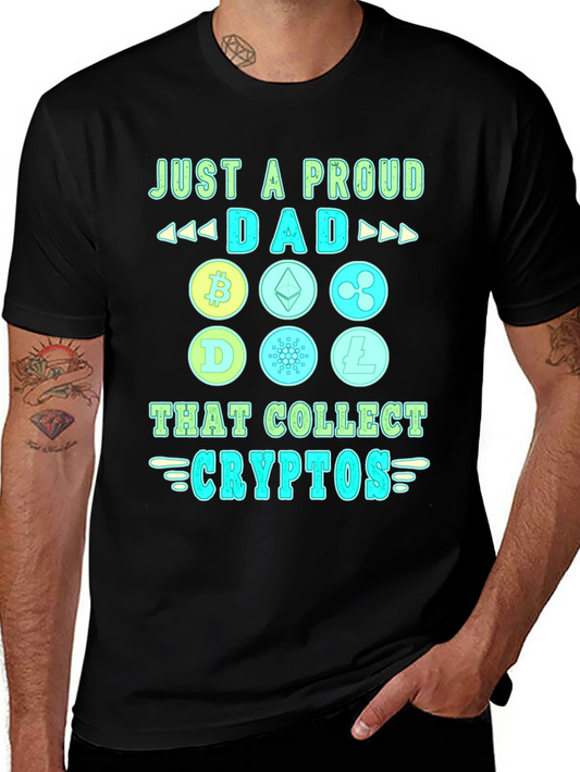 Proud Dad Crypto Collector Black T-Shirt