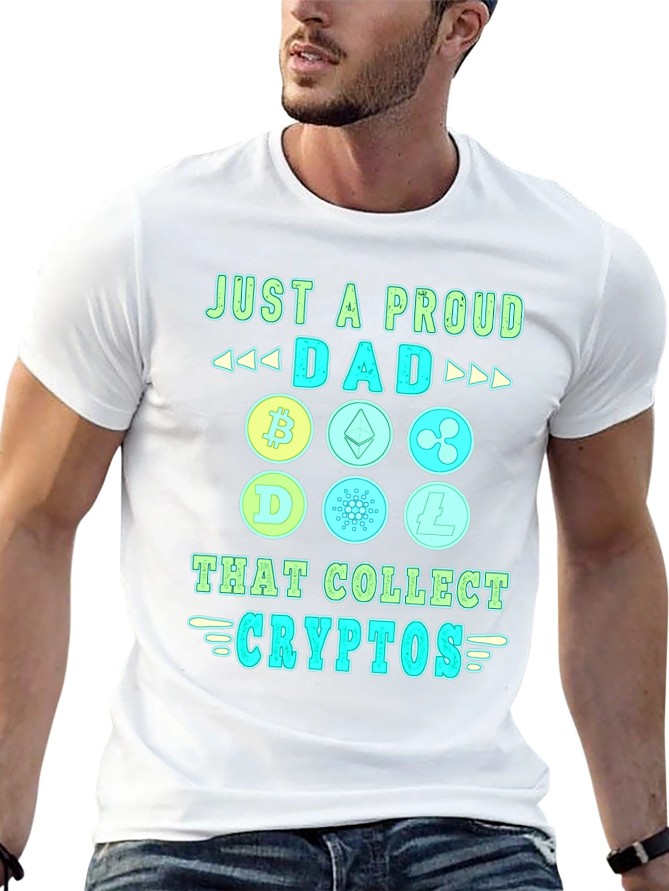 Proud Dad Crypto Collector Black T-Shirt