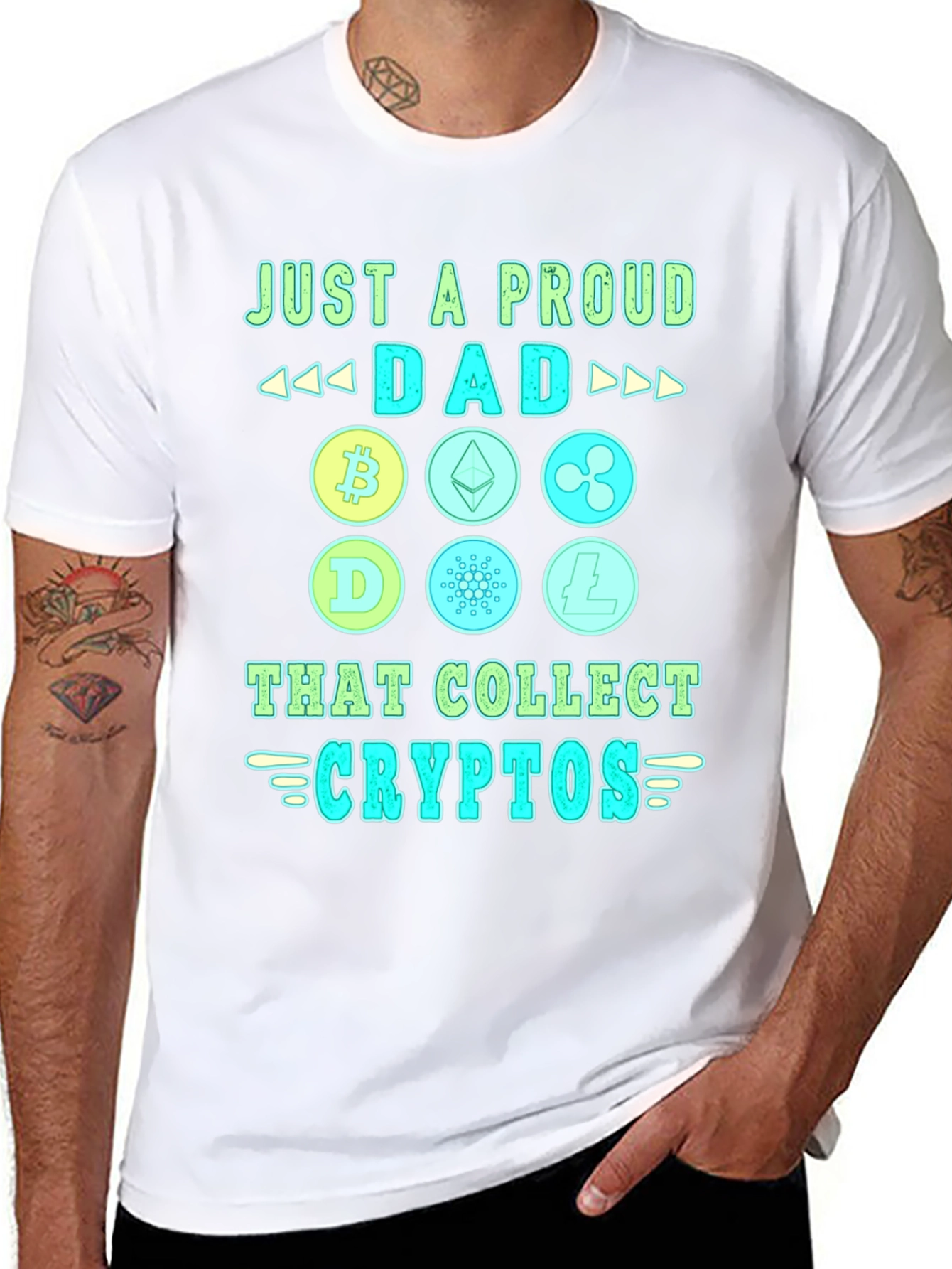 Proud Dad Crypto Collector Black T-Shirt