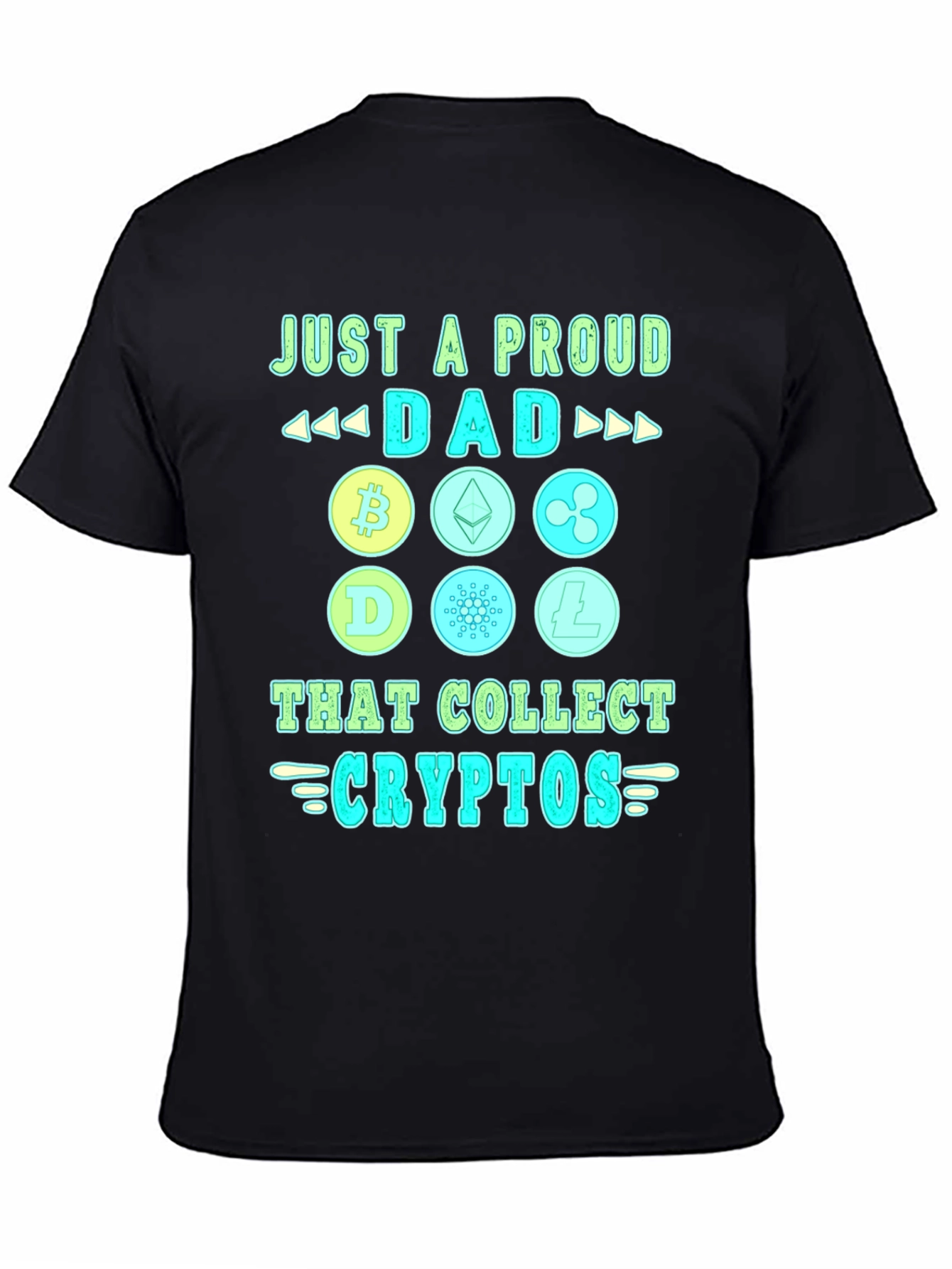 Proud Dad Crypto Collector Black T-Shirt