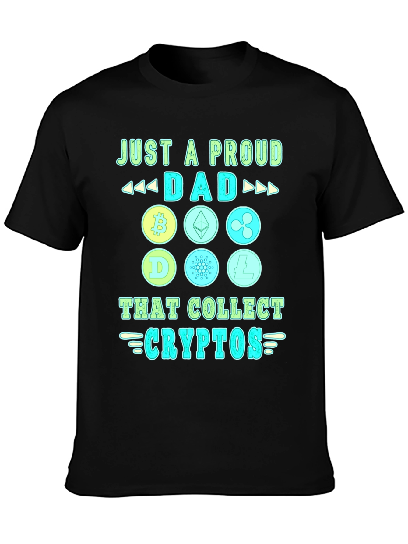Proud Dad Crypto Collector Black T-Shirt