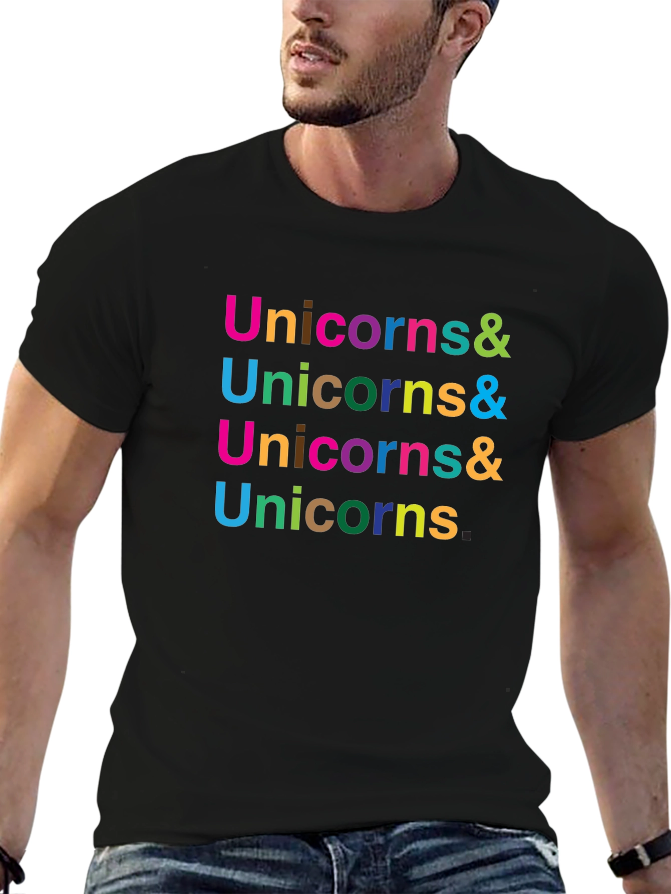 Unicorns & Black Graphic Tee
