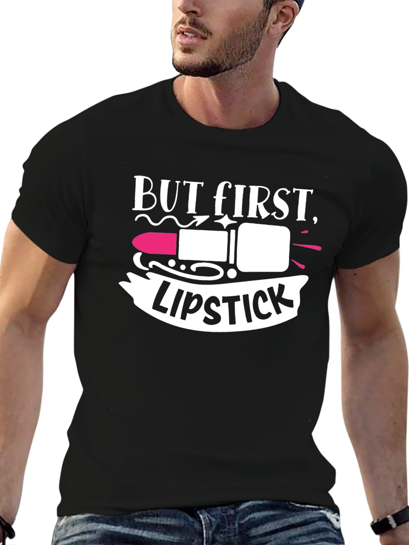 But First Lipstick Black T-Shirt