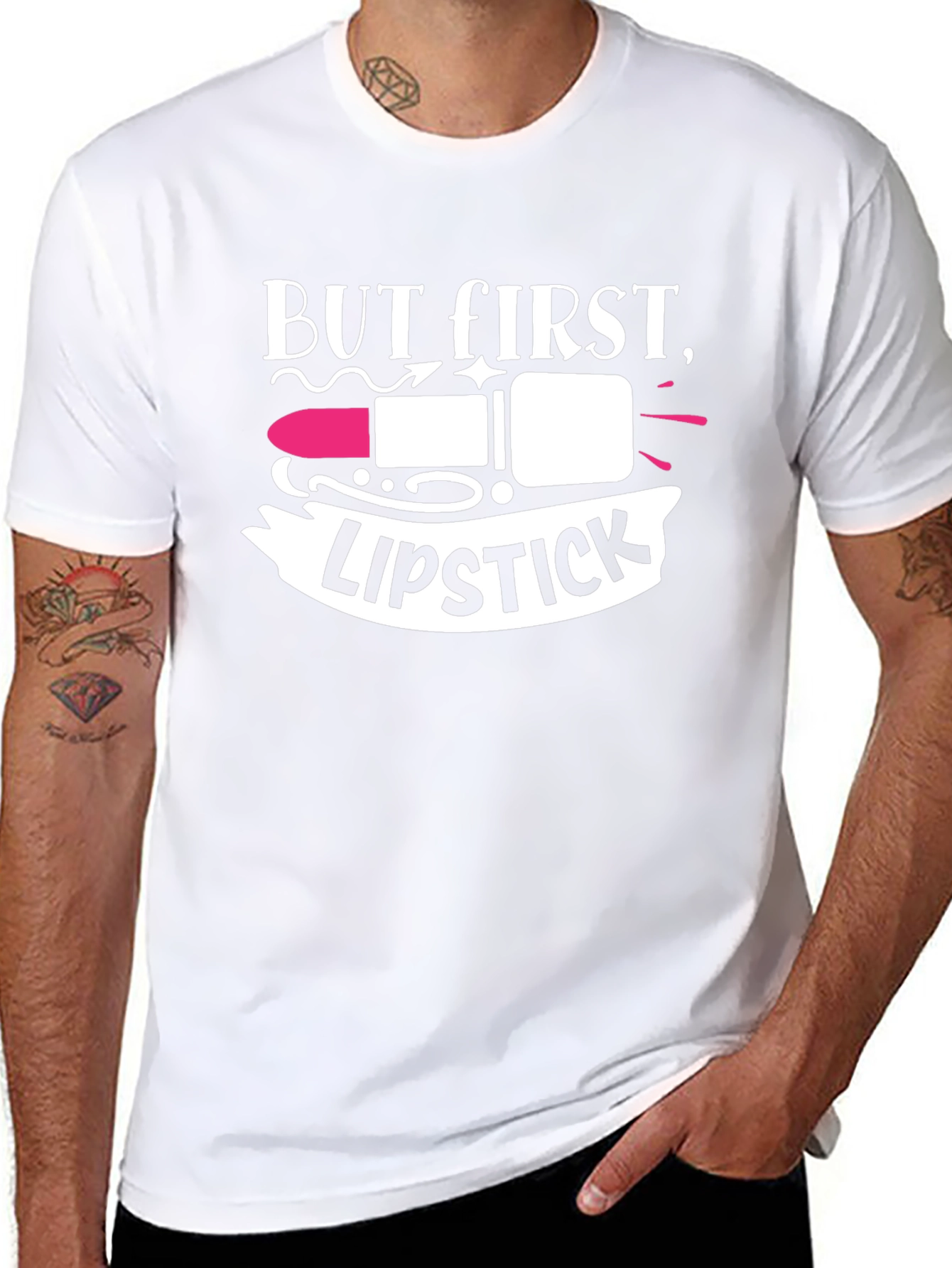 But First Lipstick Black T-Shirt