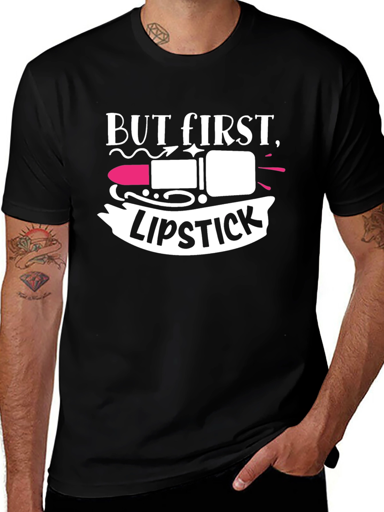 But First Lipstick Black T-Shirt