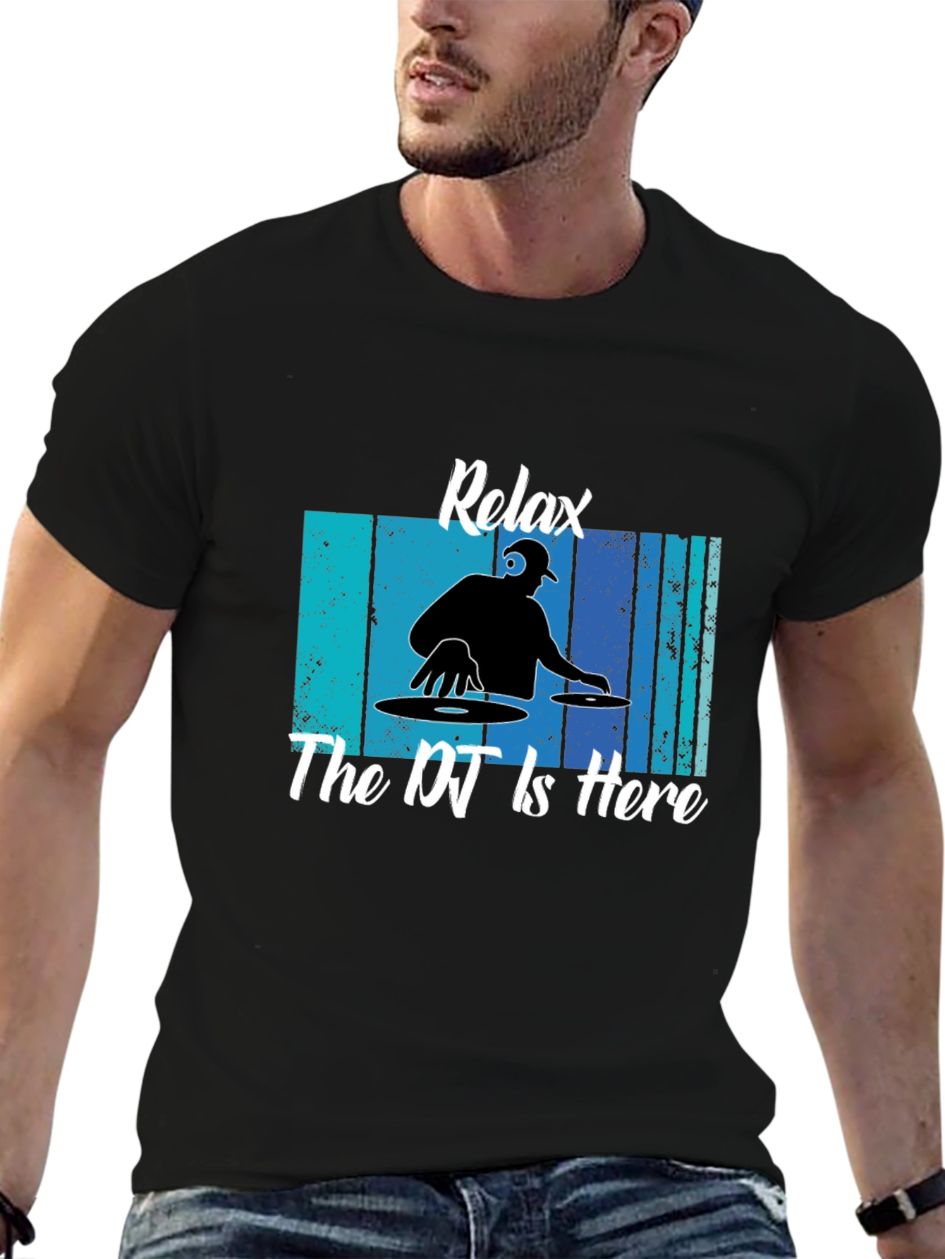 Relax The DJ is Here Black T-Shirt