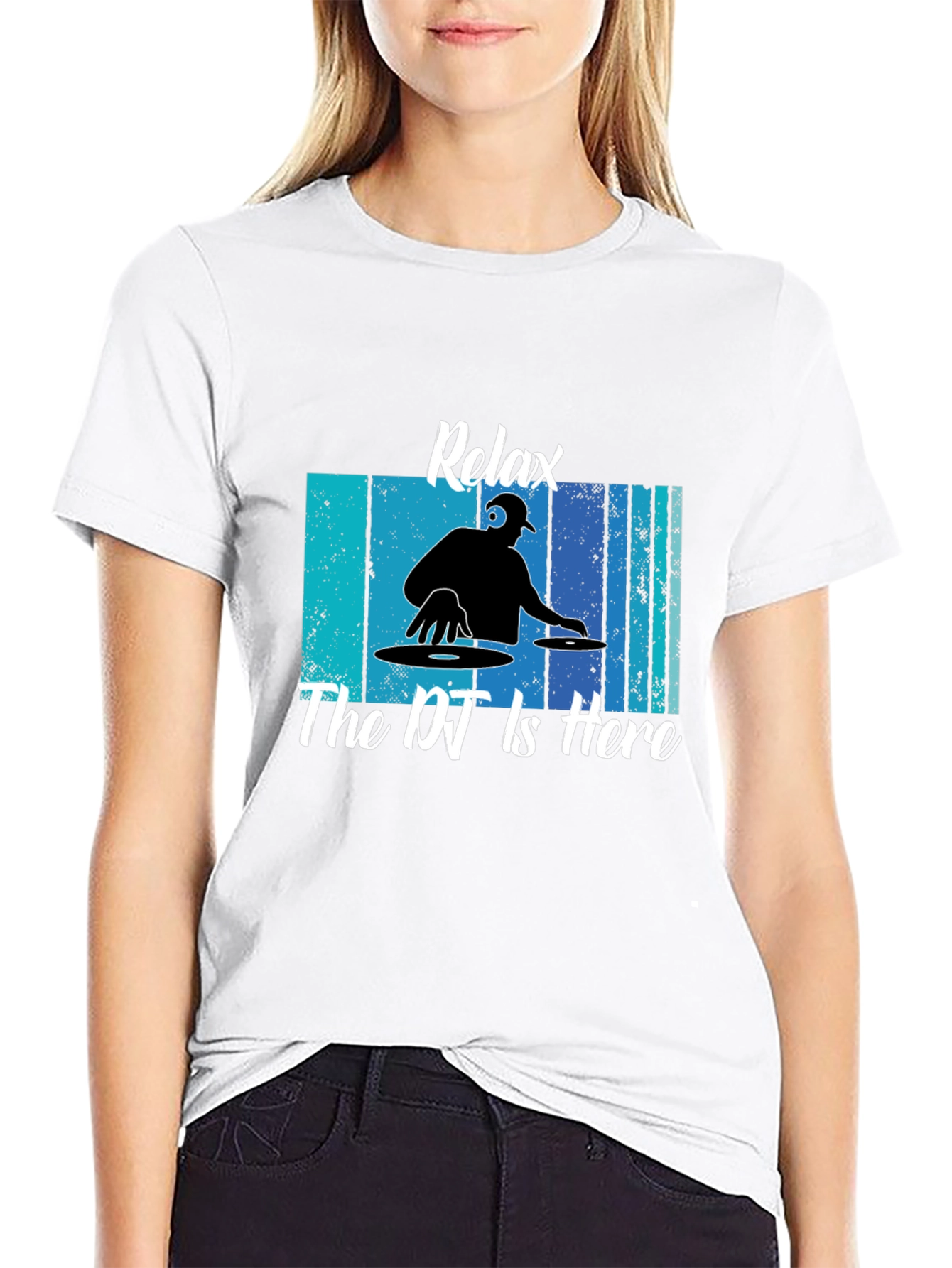 Relax The DJ is Here Black T-Shirt