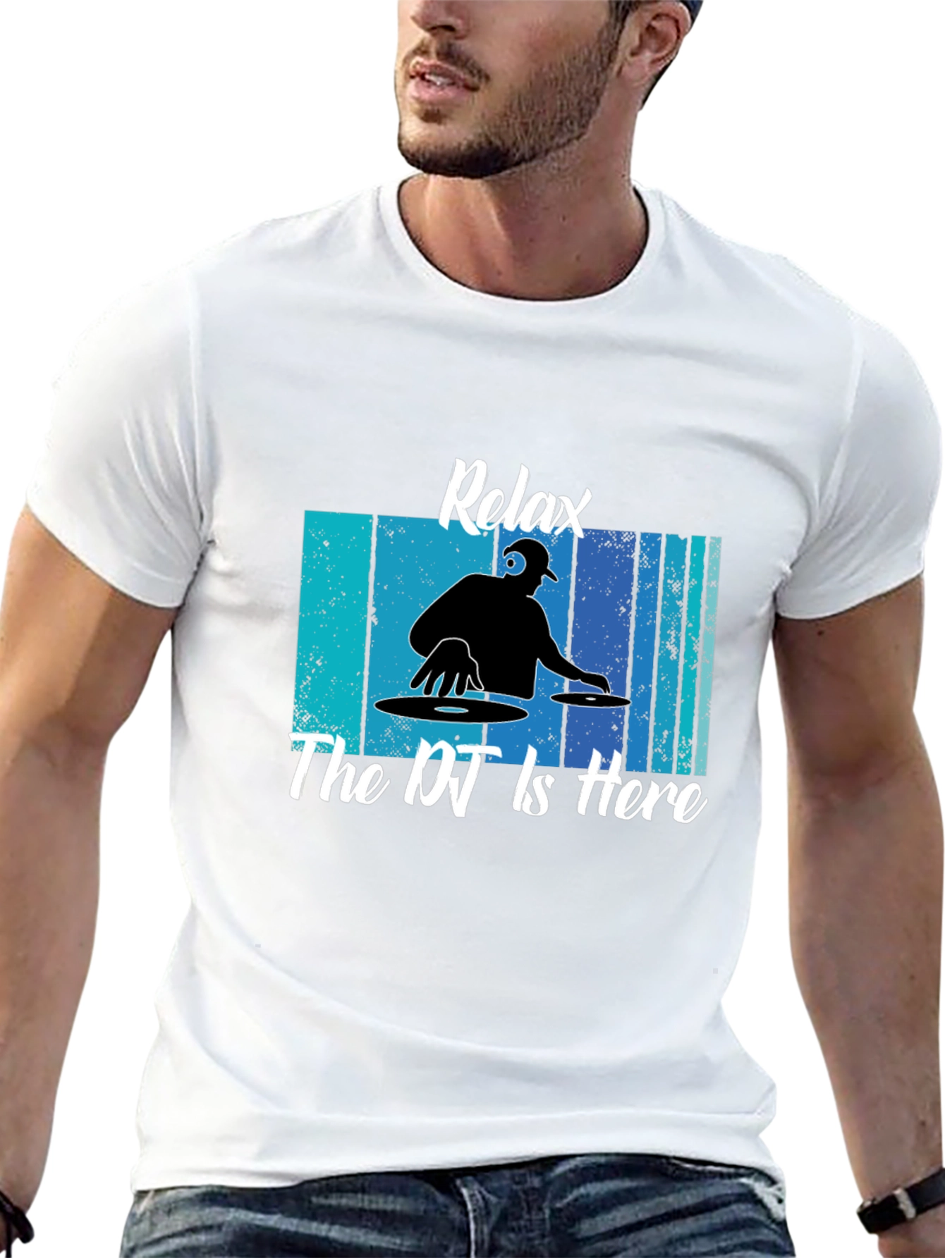 Relax The DJ is Here Black T-Shirt