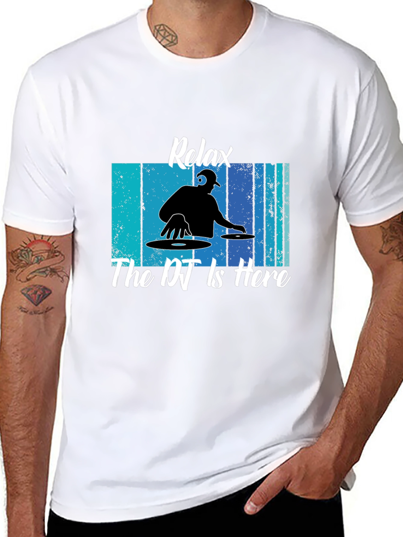 Relax The DJ is Here Black T-Shirt