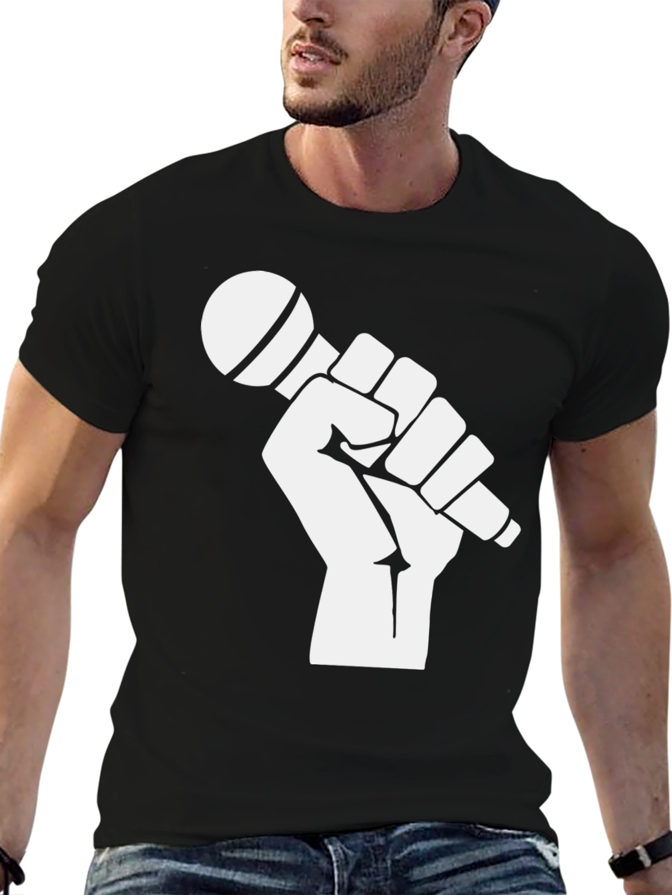Empower Your Voice: Fist Holding Mic Graphic Tee
