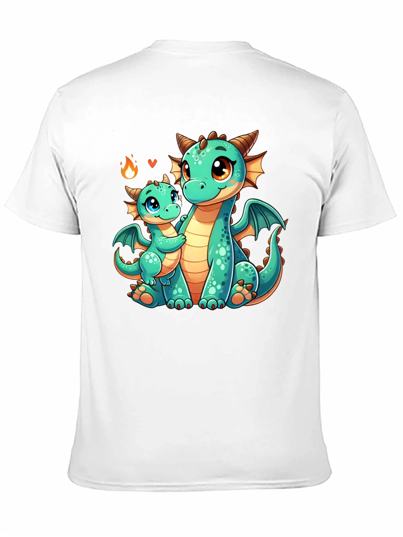 Cute Dragon Family Graphic Tee - Black