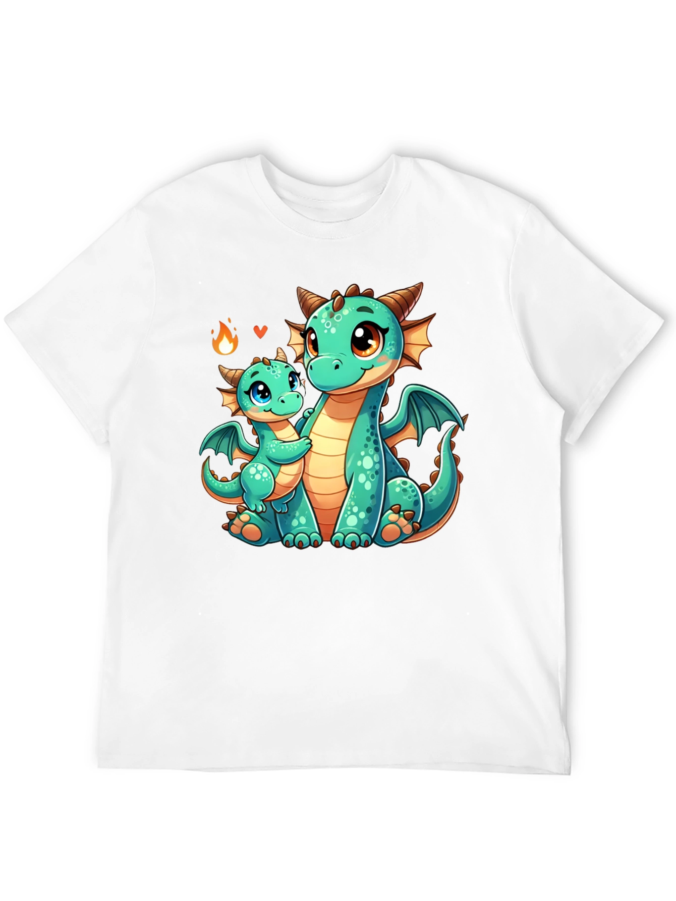 Cute Dragon Family Graphic Tee - Black