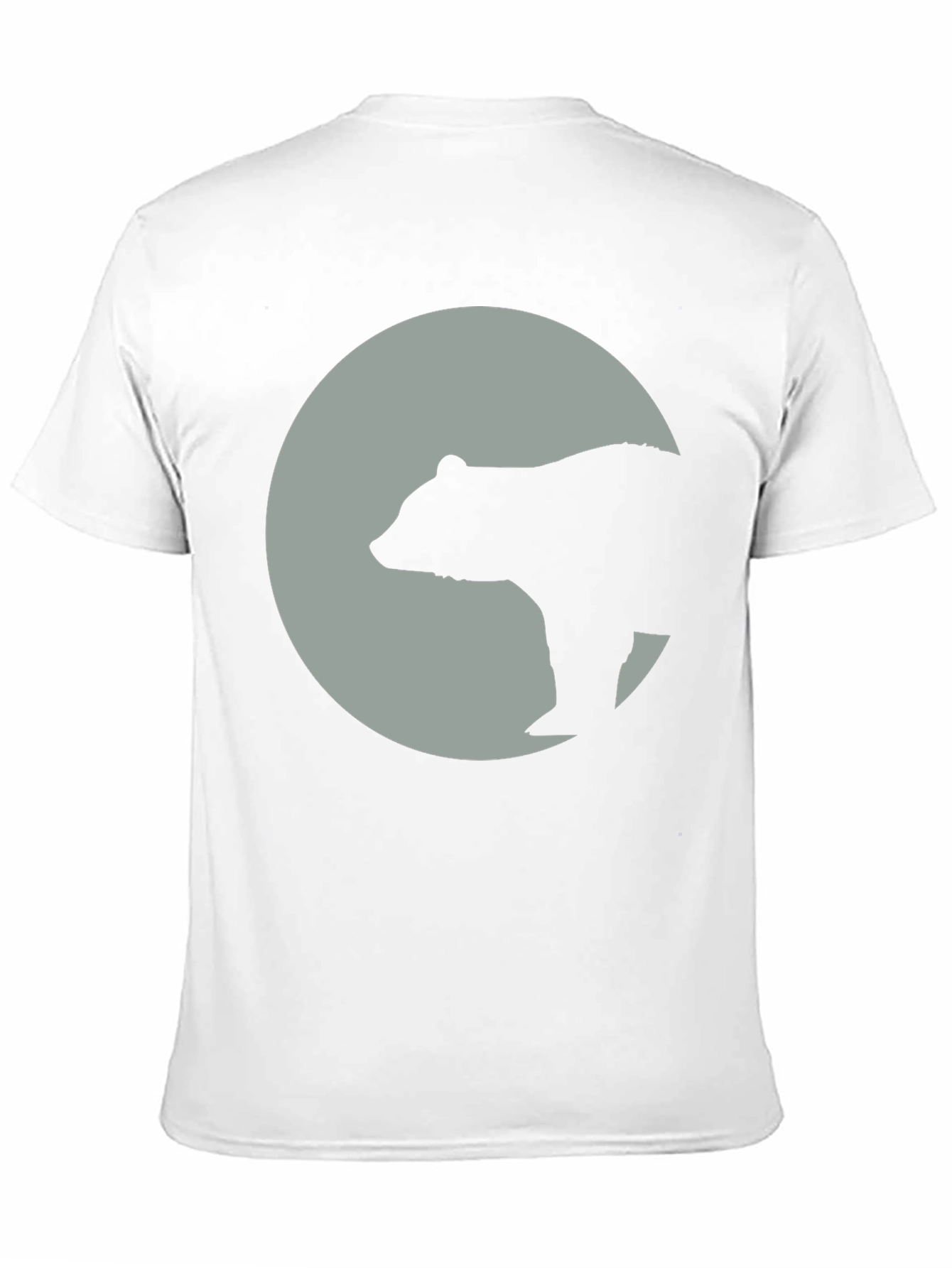 Bear Silhouette Moon Graphic Tee - Black Cotton Blend