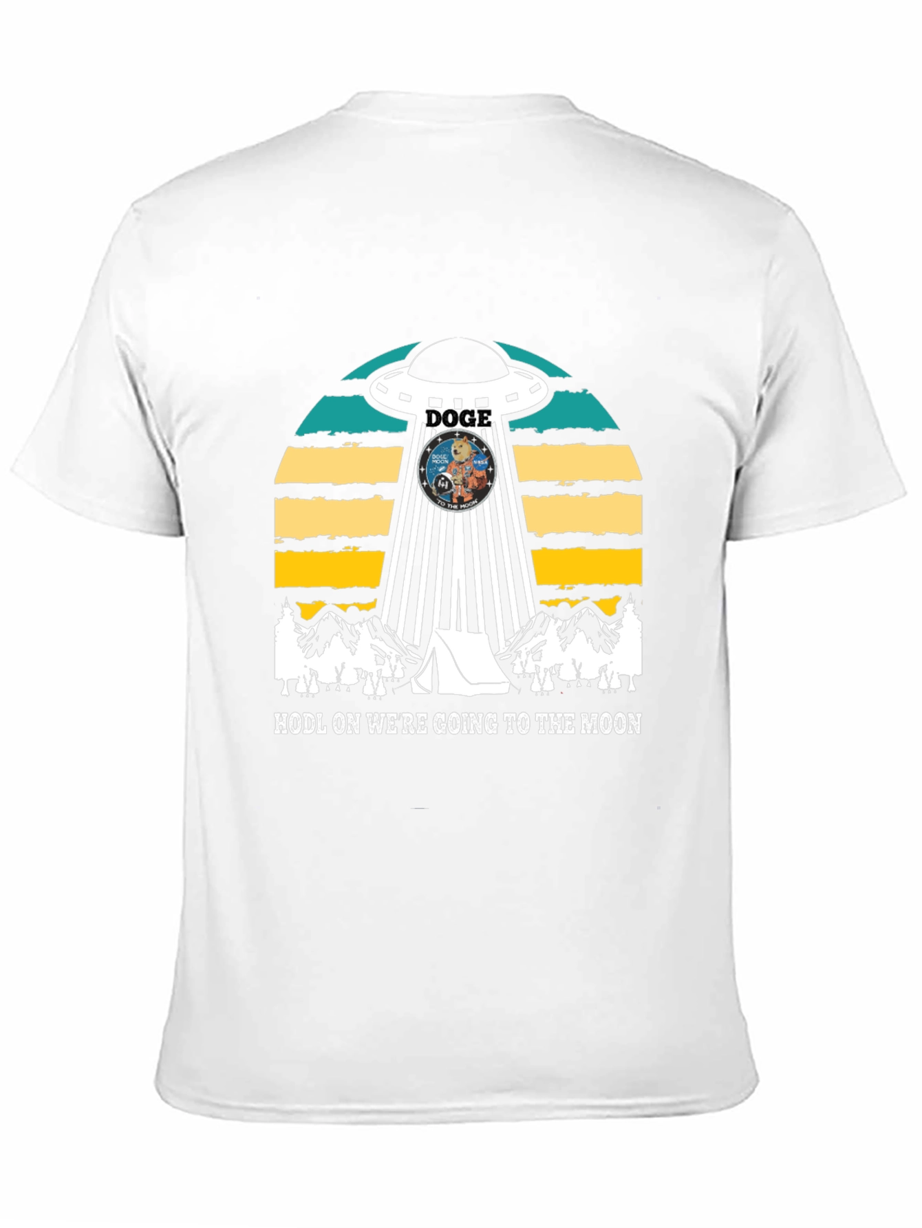 Doge UFO Black T-Shirt - HODL to the Moon