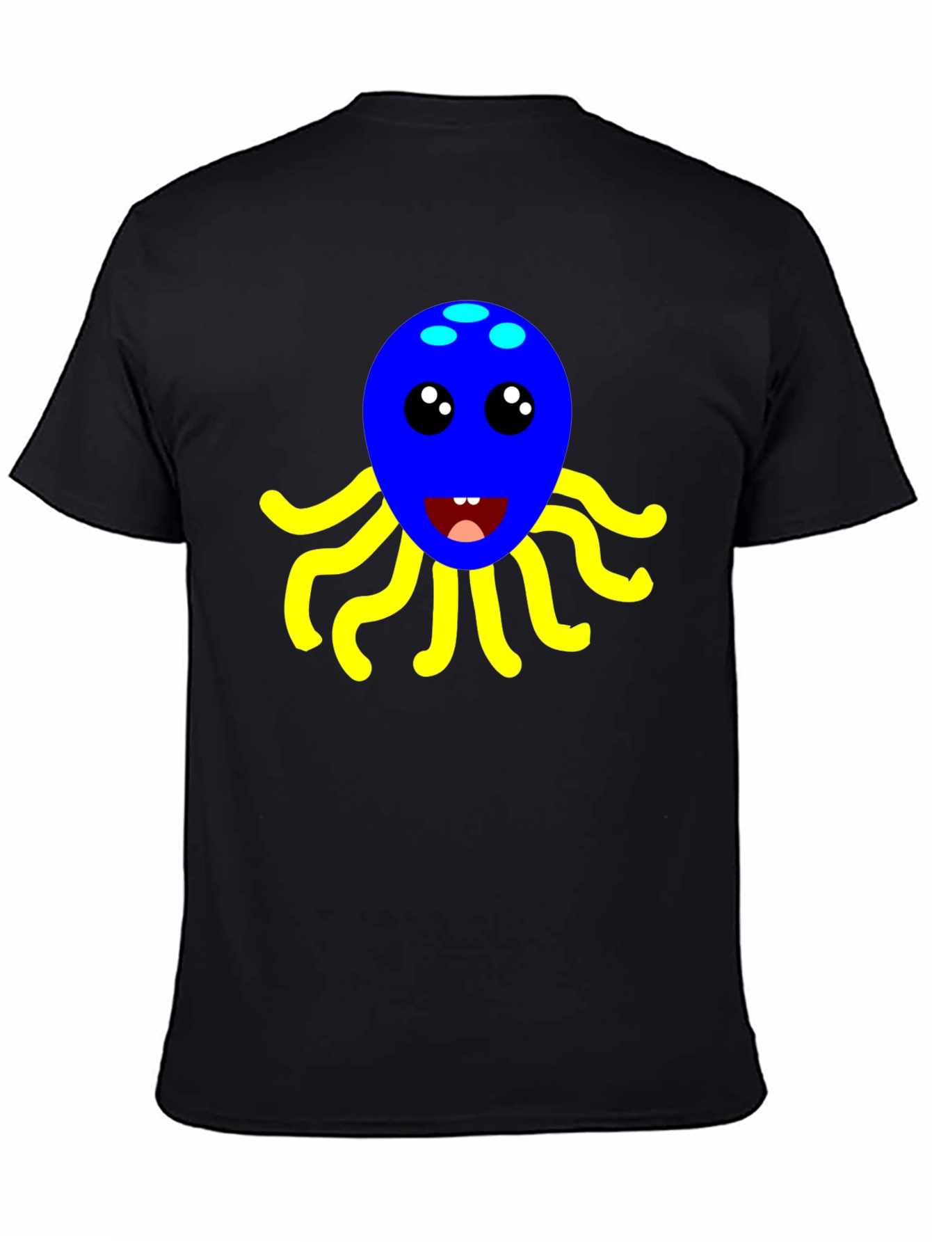 Cute Octopus Graphic Tee - Black Cotton Shirt