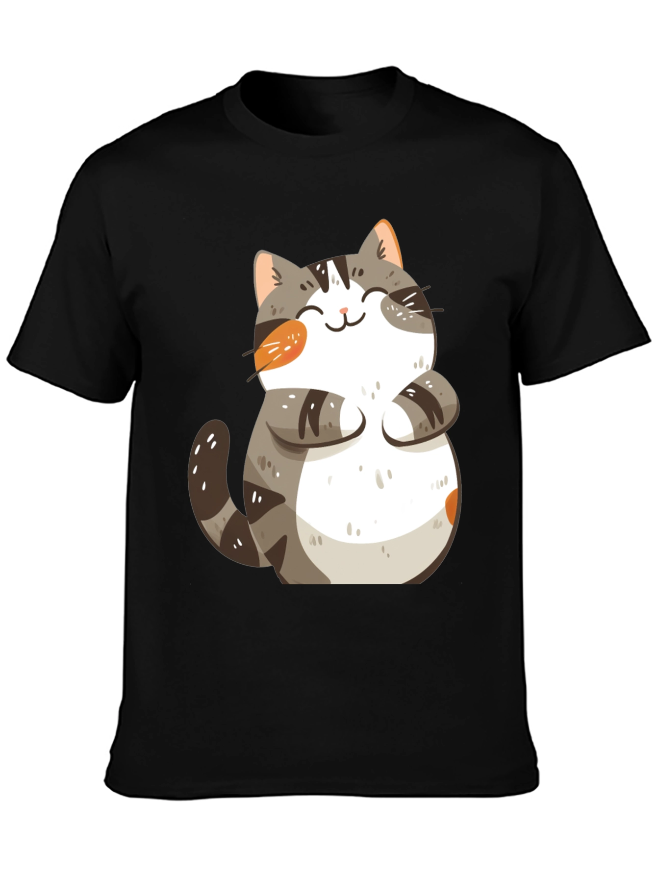 Cute Cat Graphic T-Shirt - Black