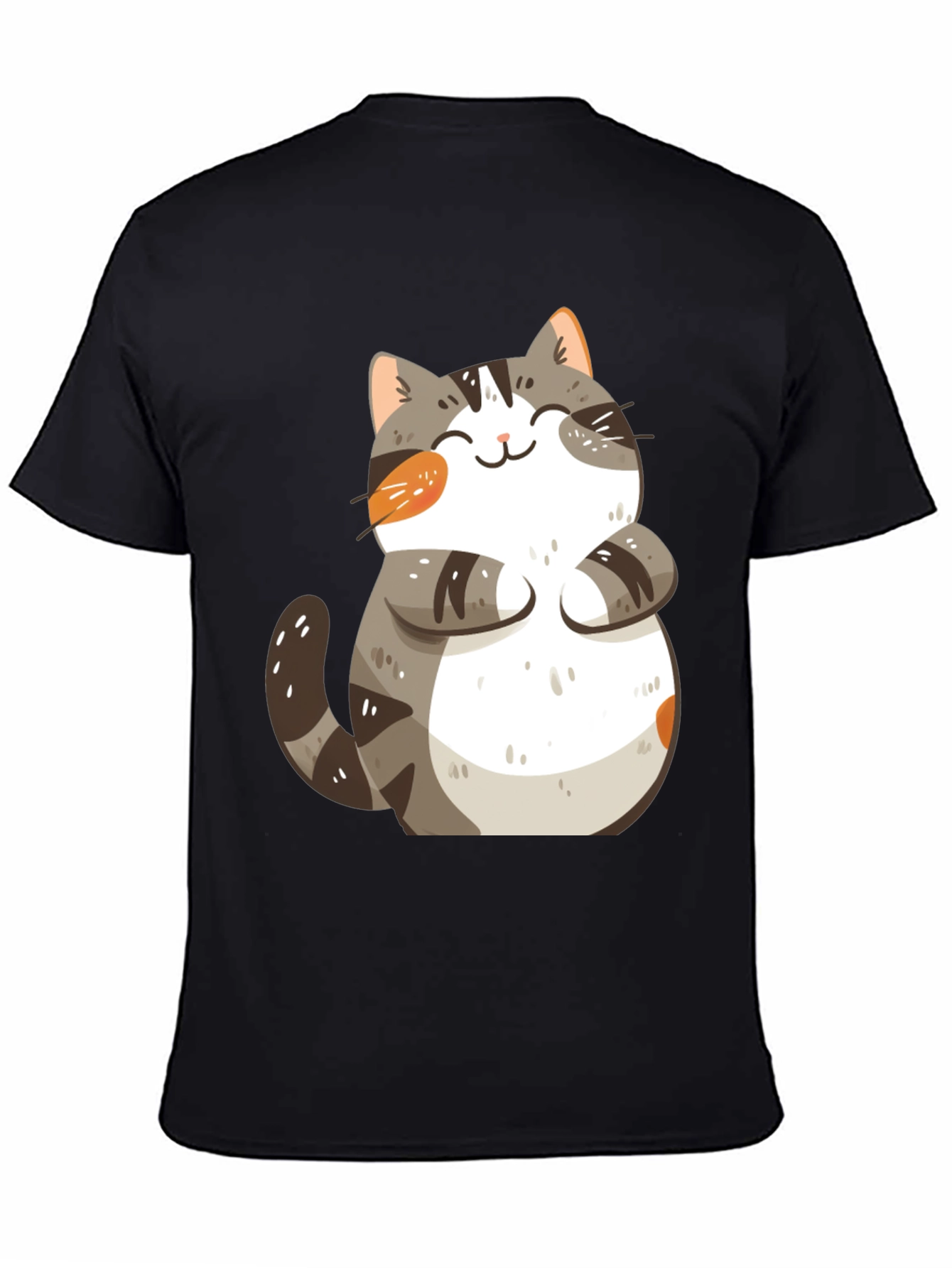 Cute Cat Graphic T-Shirt - Black