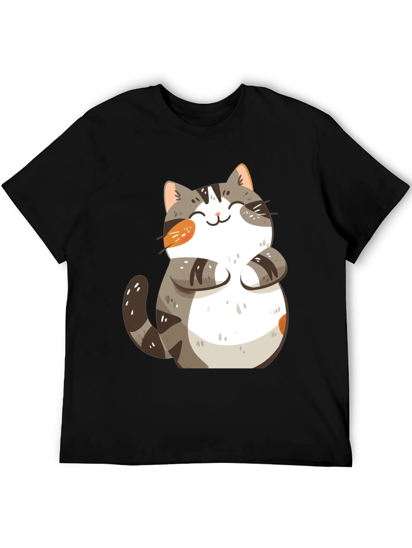 Cute Cat Graphic T-Shirt - Black