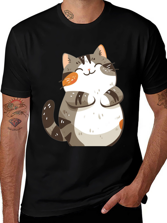 Cute Cat Graphic T-Shirt - Black