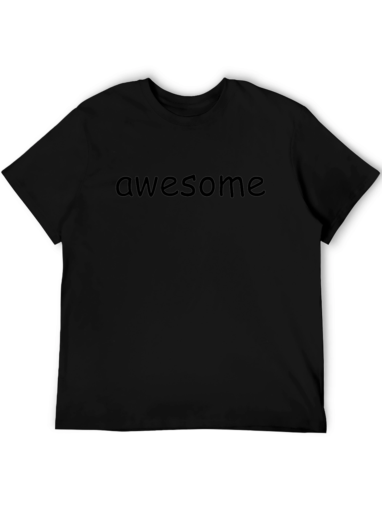 Awesome Text Black T-Shirt Casual Wear