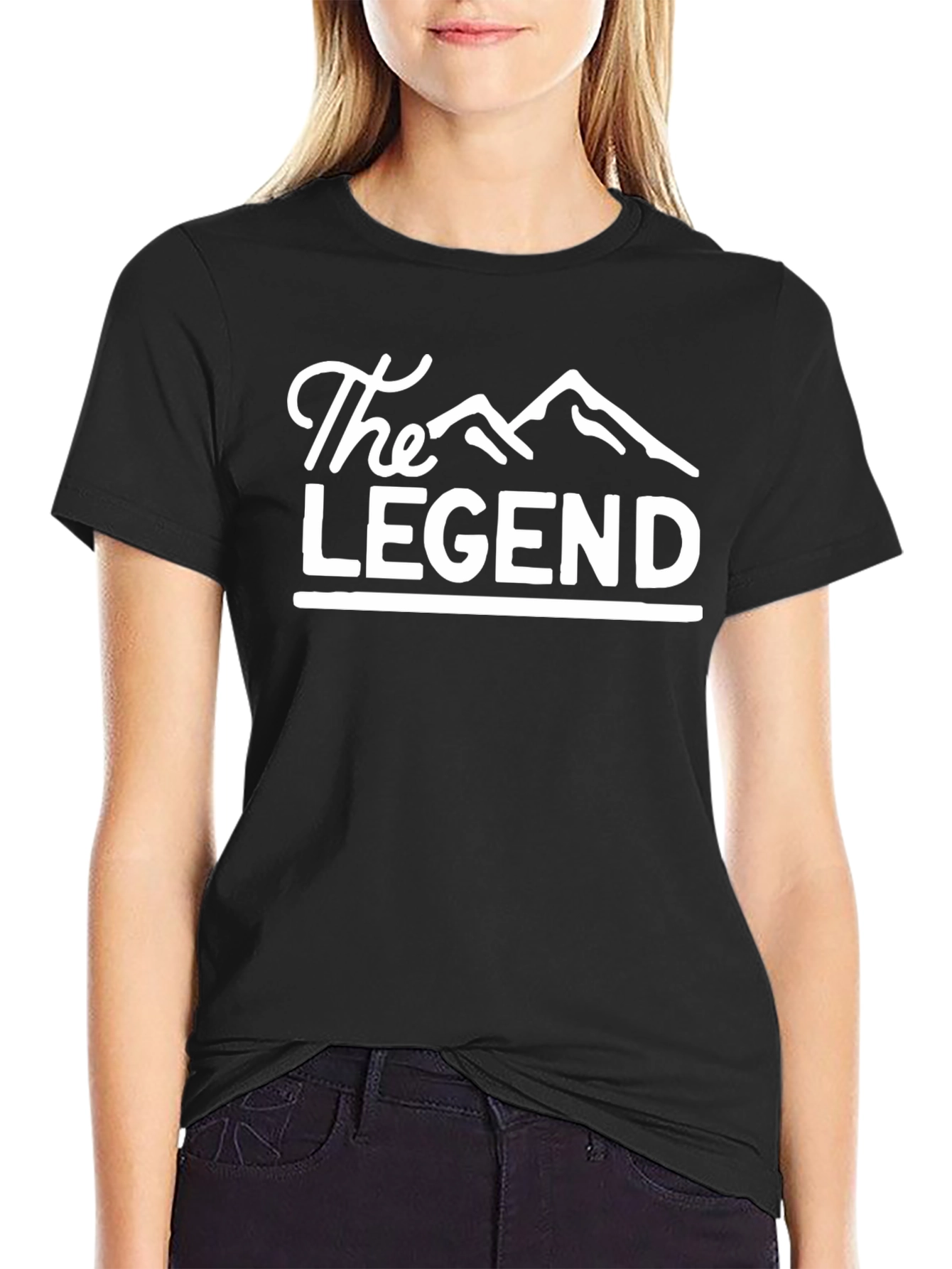 The Legend Mountain Graphic Tee - Black Cotton Shirt