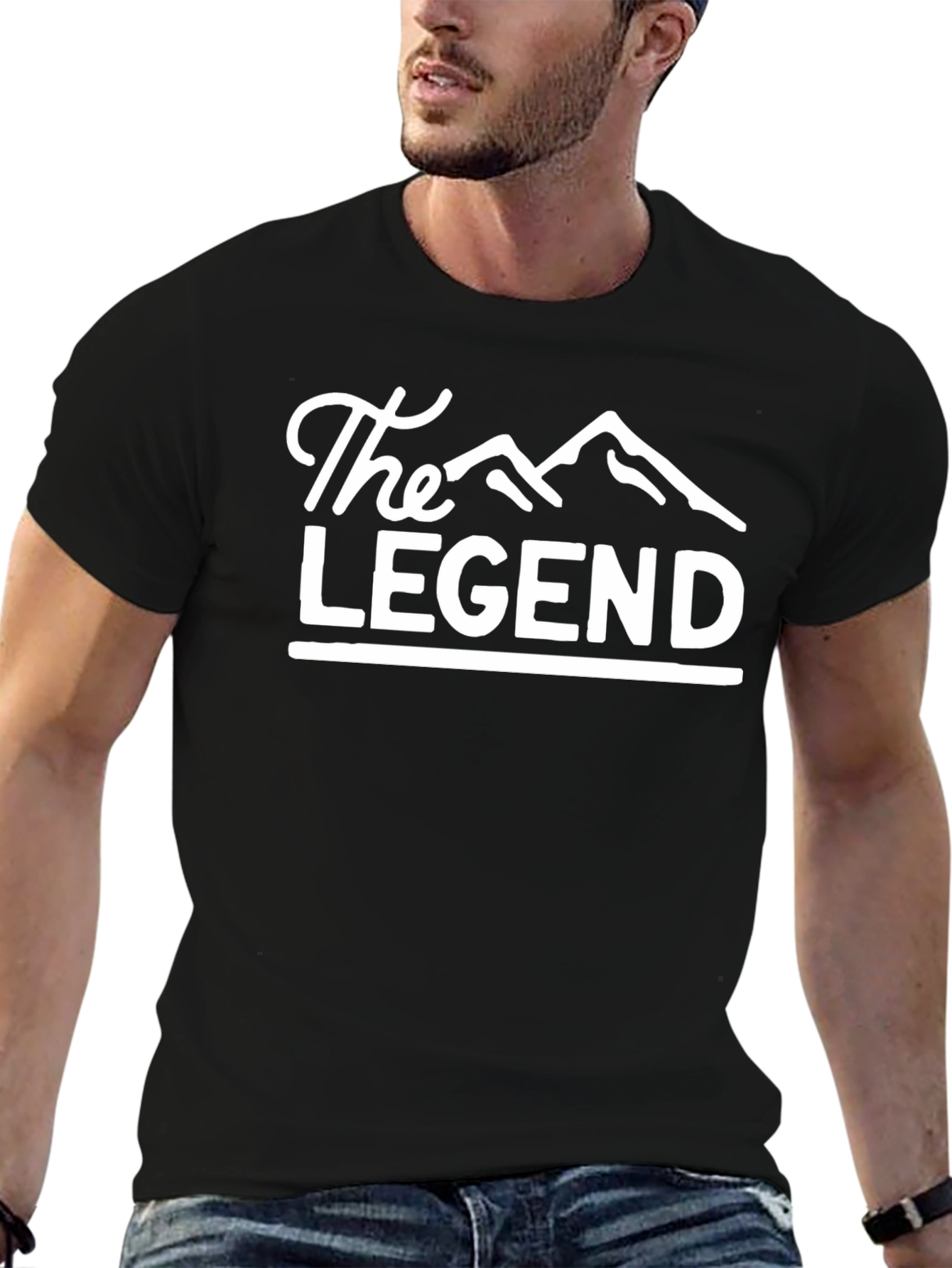 The Legend Mountain Graphic Tee - Black Cotton Shirt