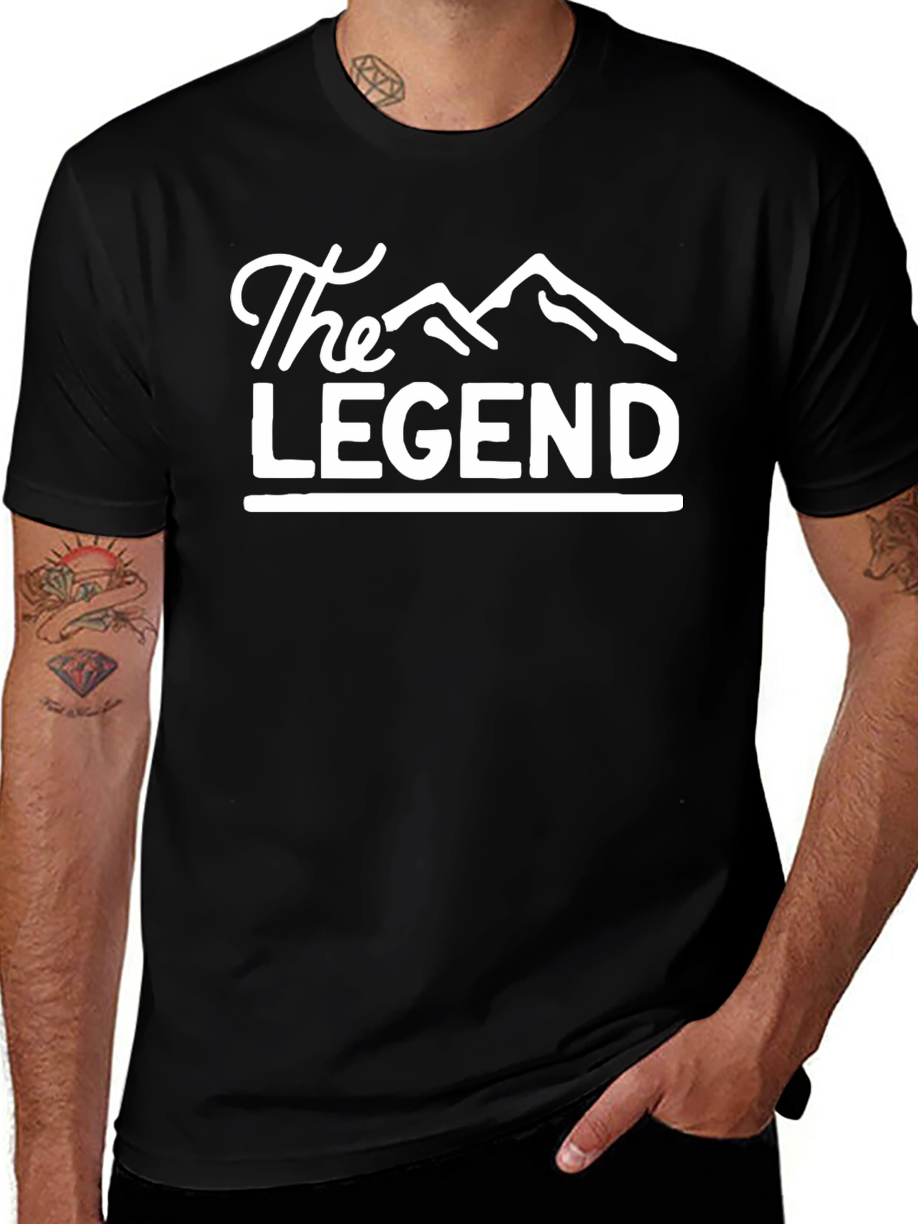 The Legend Mountain Graphic Tee - Black Cotton Shirt