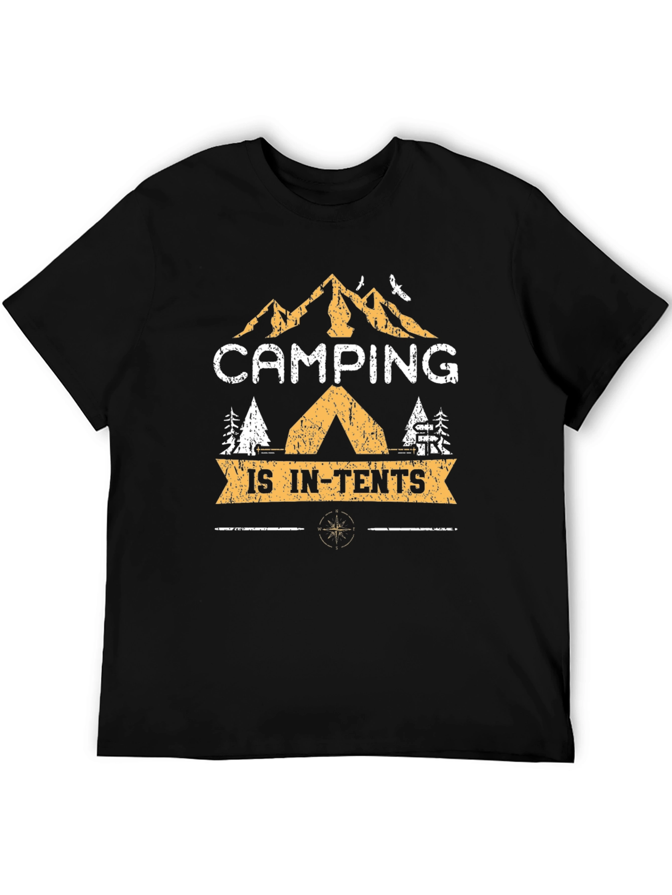 Camping is In-Tents Black Graphic T-Shirt