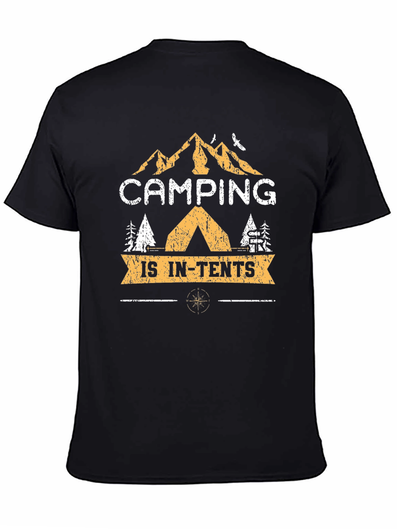 Camping is In-Tents Black Graphic T-Shirt