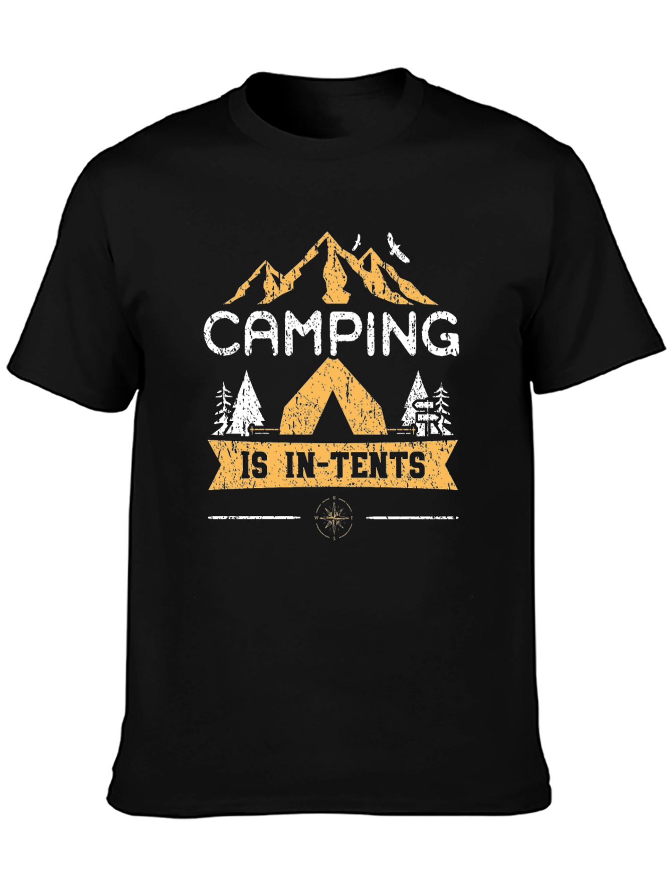 Camping is In-Tents Black Graphic T-Shirt
