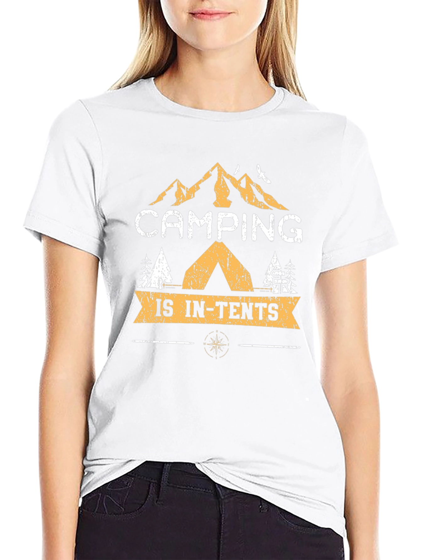 Camping is In-Tents Black Graphic T-Shirt