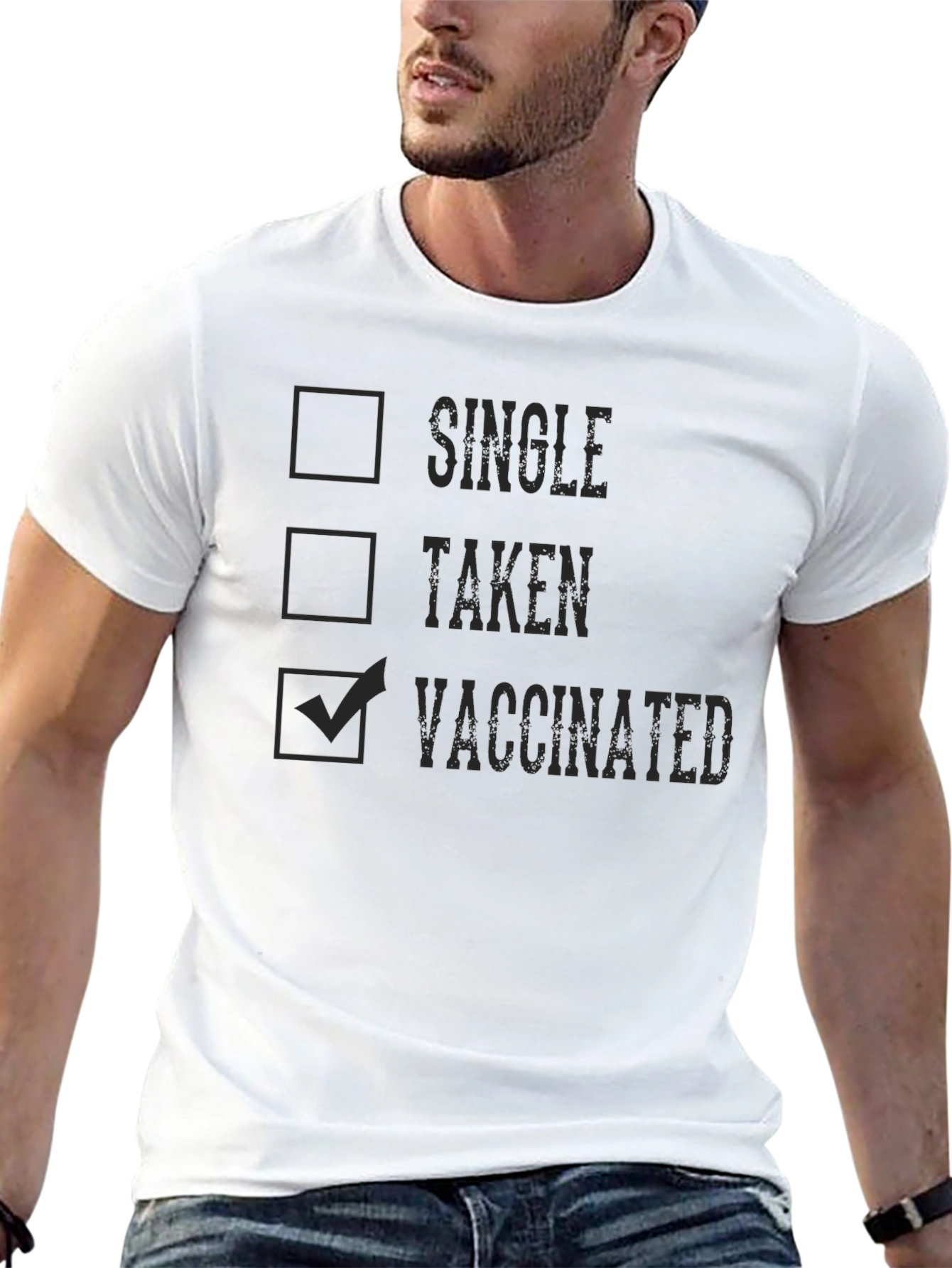 Vaccinated Checkbox T-Shirt - Single Taken Vaccinated