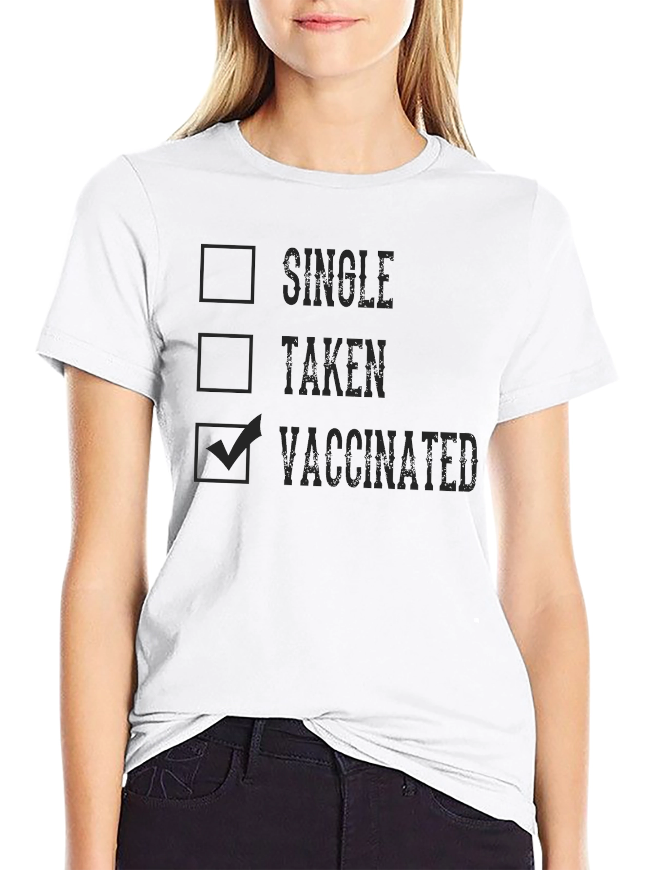 Vaccinated Checkbox T-Shirt - Single Taken Vaccinated