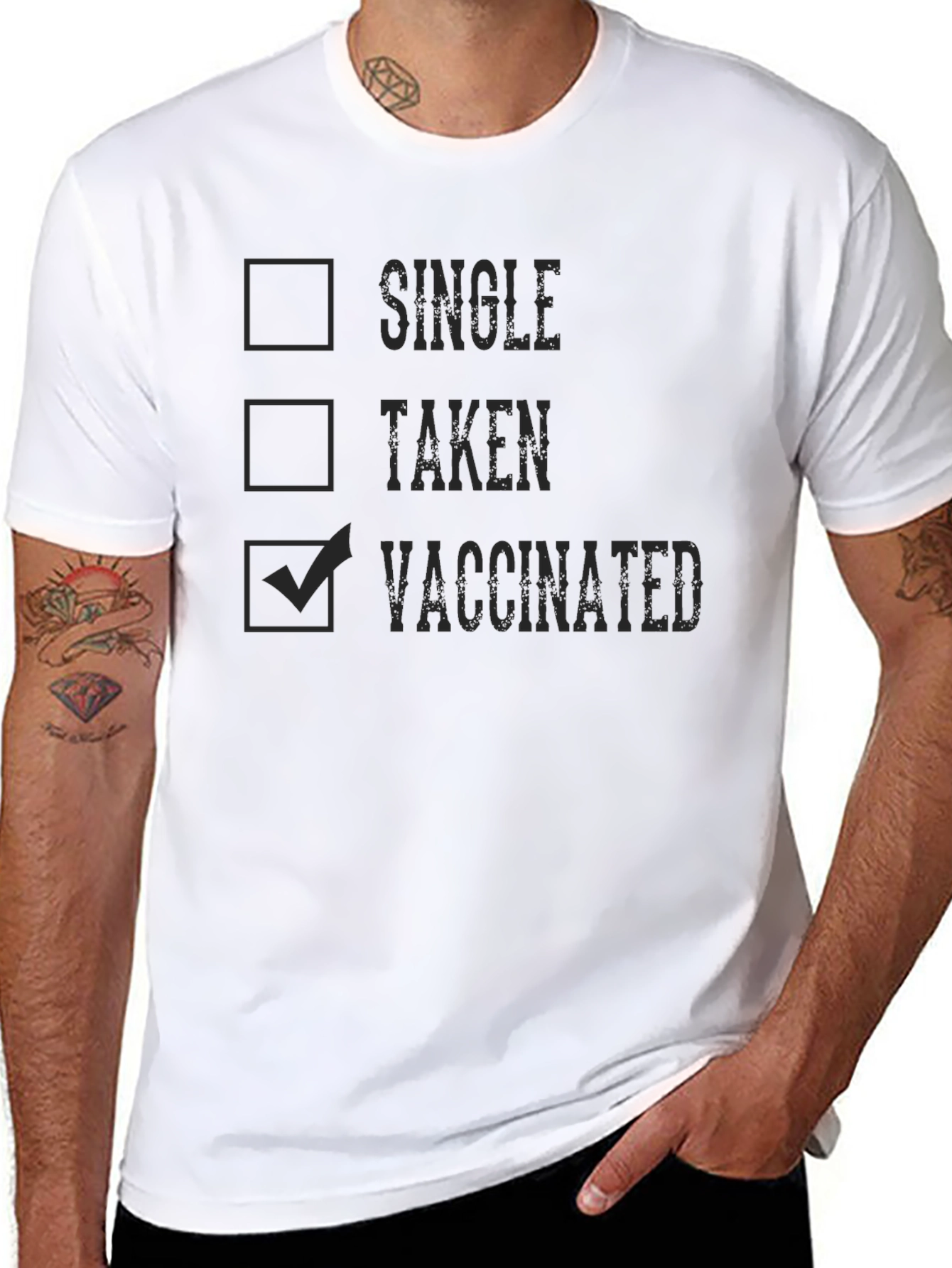 Vaccinated Checkbox T-Shirt - Single Taken Vaccinated