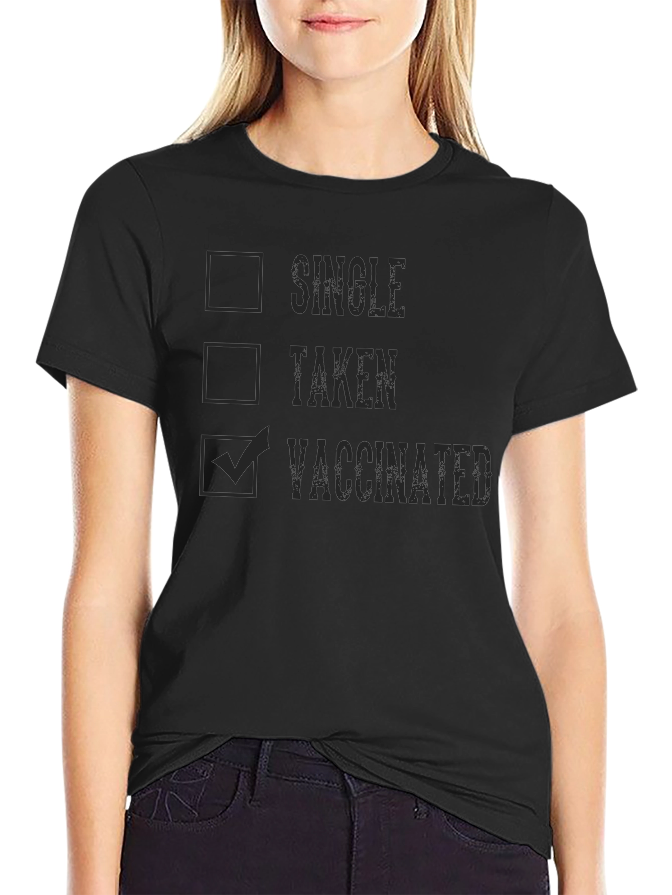 Vaccinated Checkbox T-Shirt - Single Taken Vaccinated