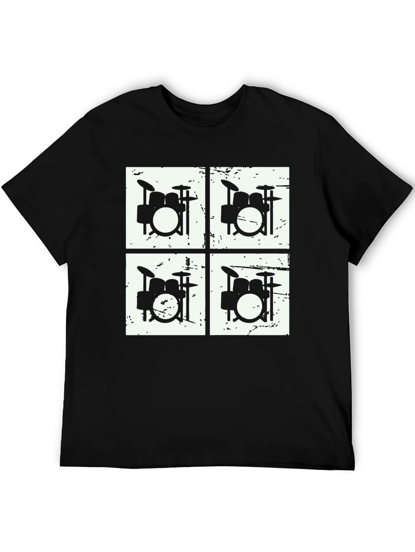 Drum Kit Graphic T-Shirt - Black