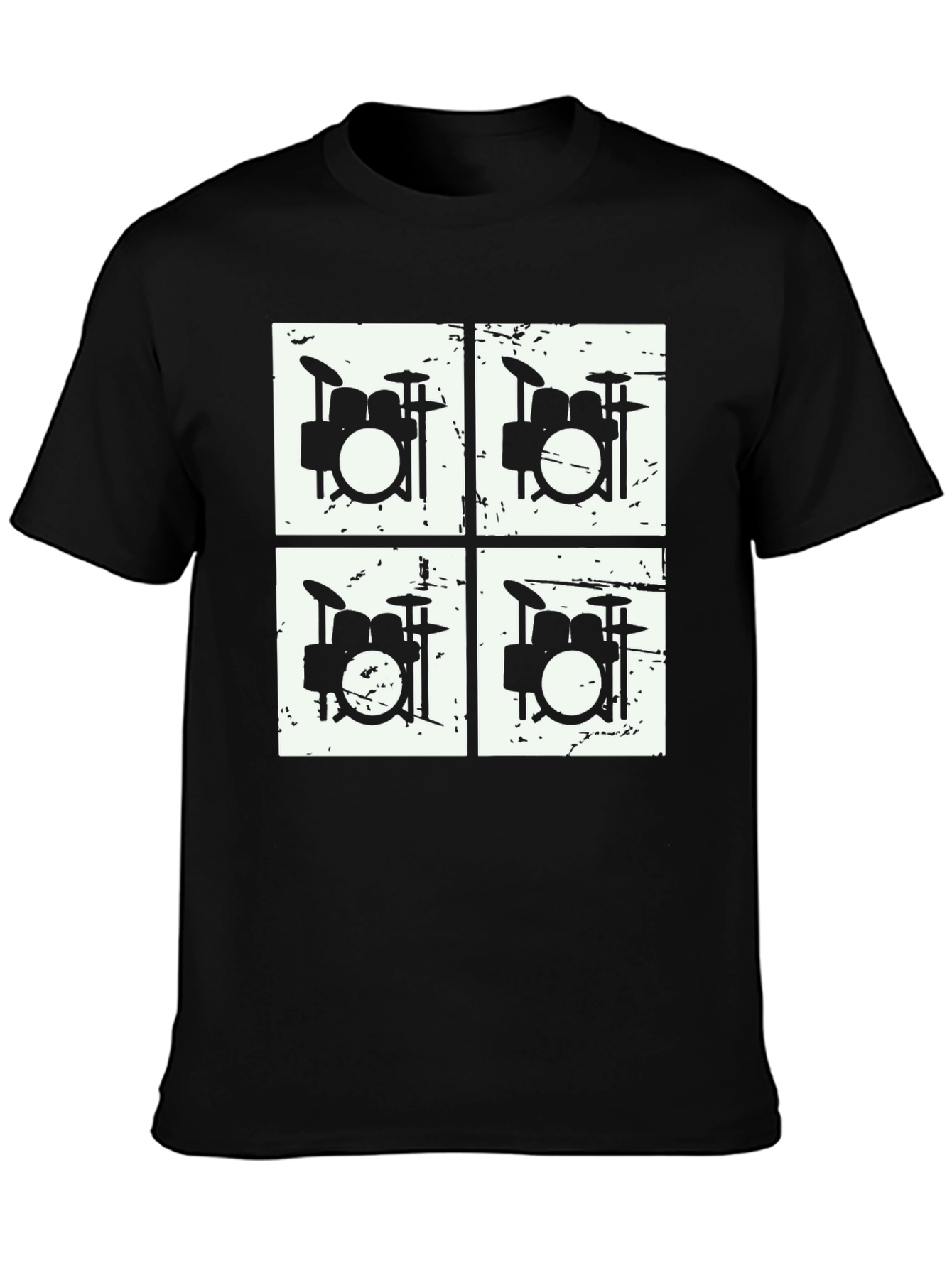 Drum Kit Graphic T-Shirt - Black