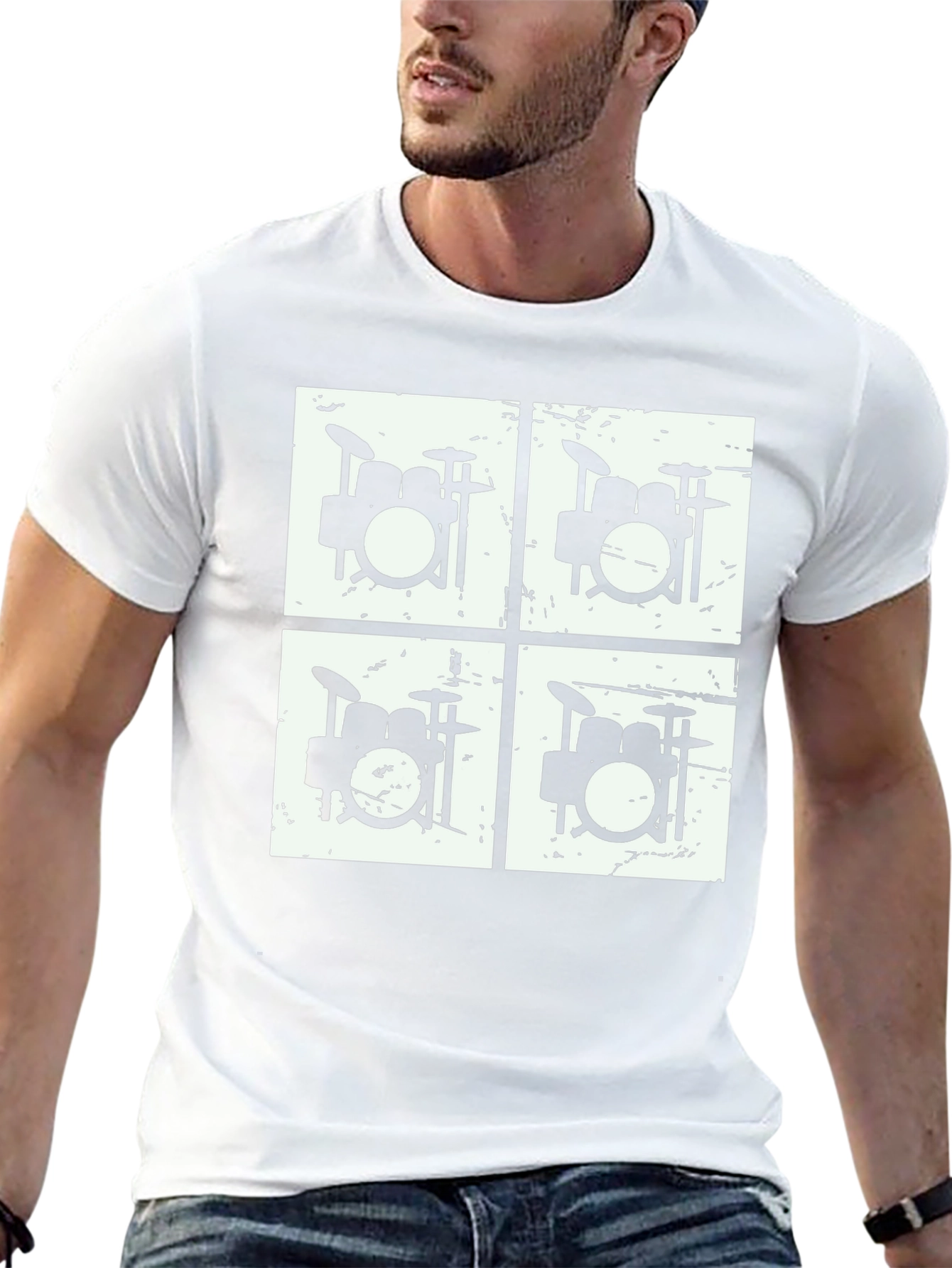 Drum Kit Graphic T-Shirt - Black