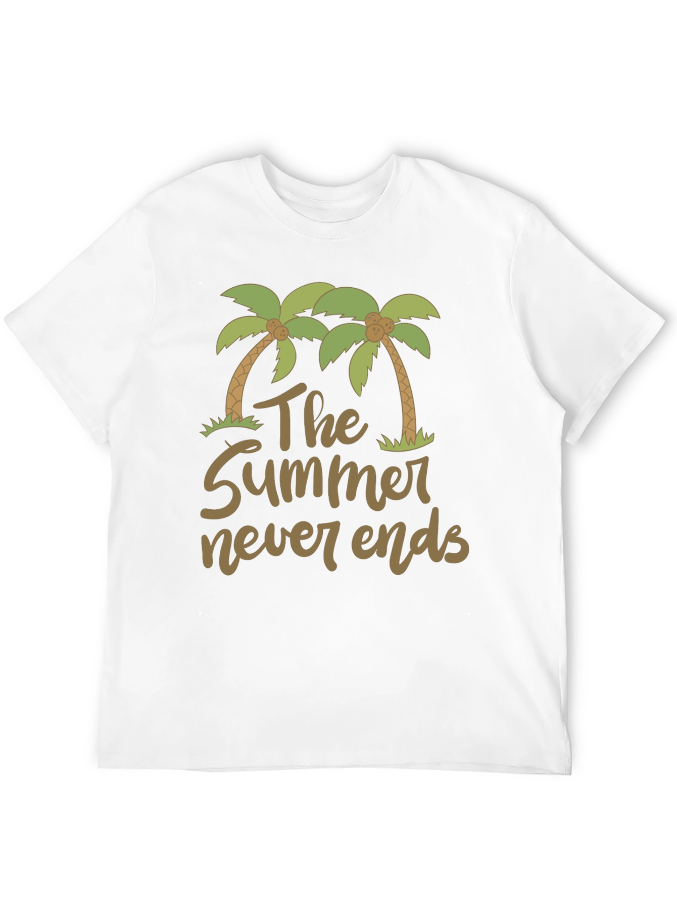 Summer Never Ends Palm Tree Graphic T-Shirt