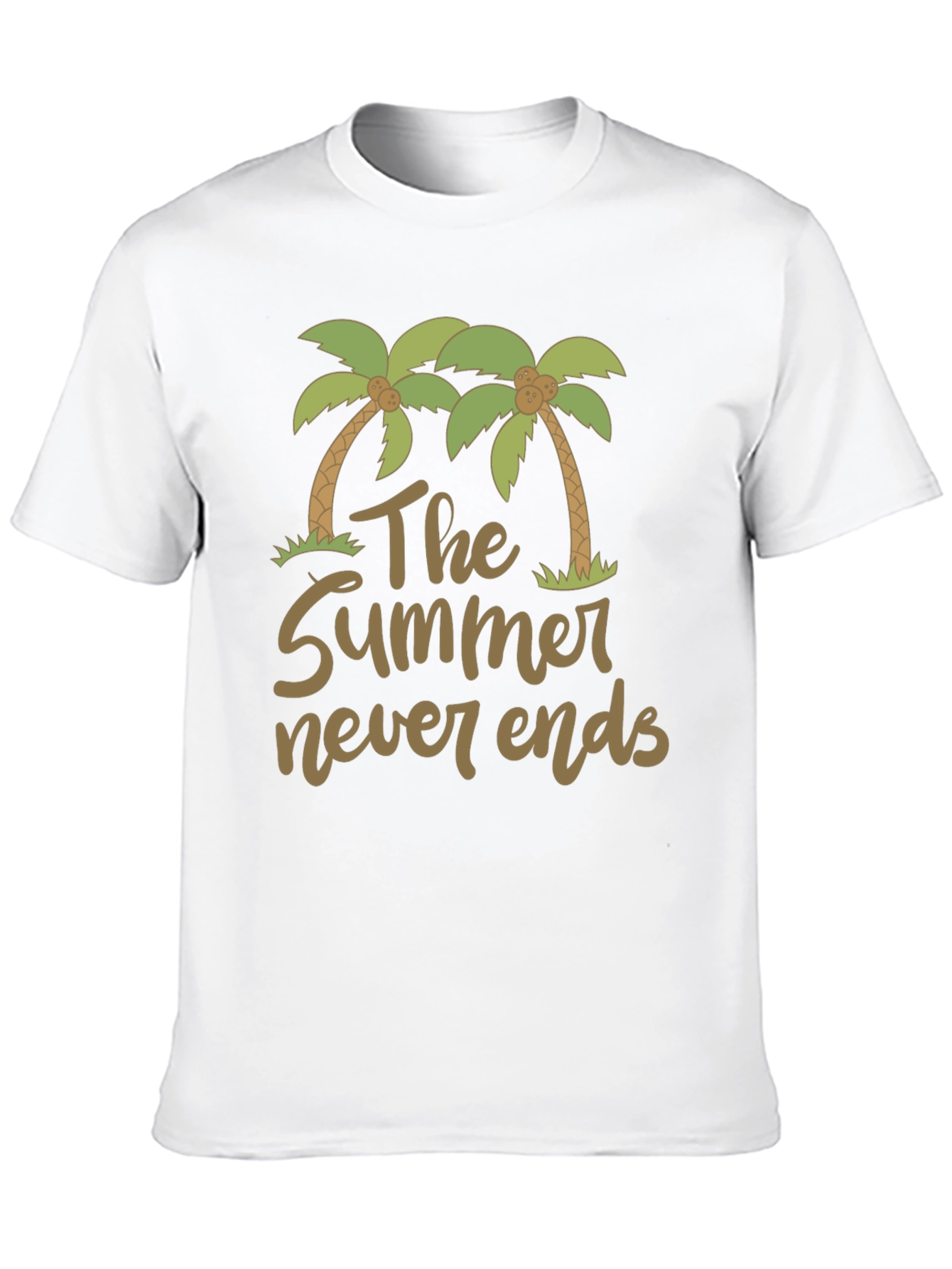 Summer Never Ends Palm Tree Graphic T-Shirt